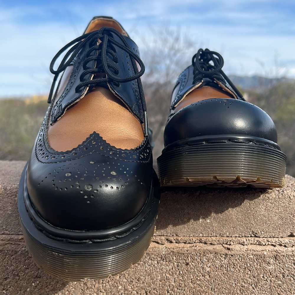 🏴 Dr. Martens MIE Vintage Platform 2-Tone Chunky Brogue Y2K Oxfords UK 7 - Picture 3 of 17